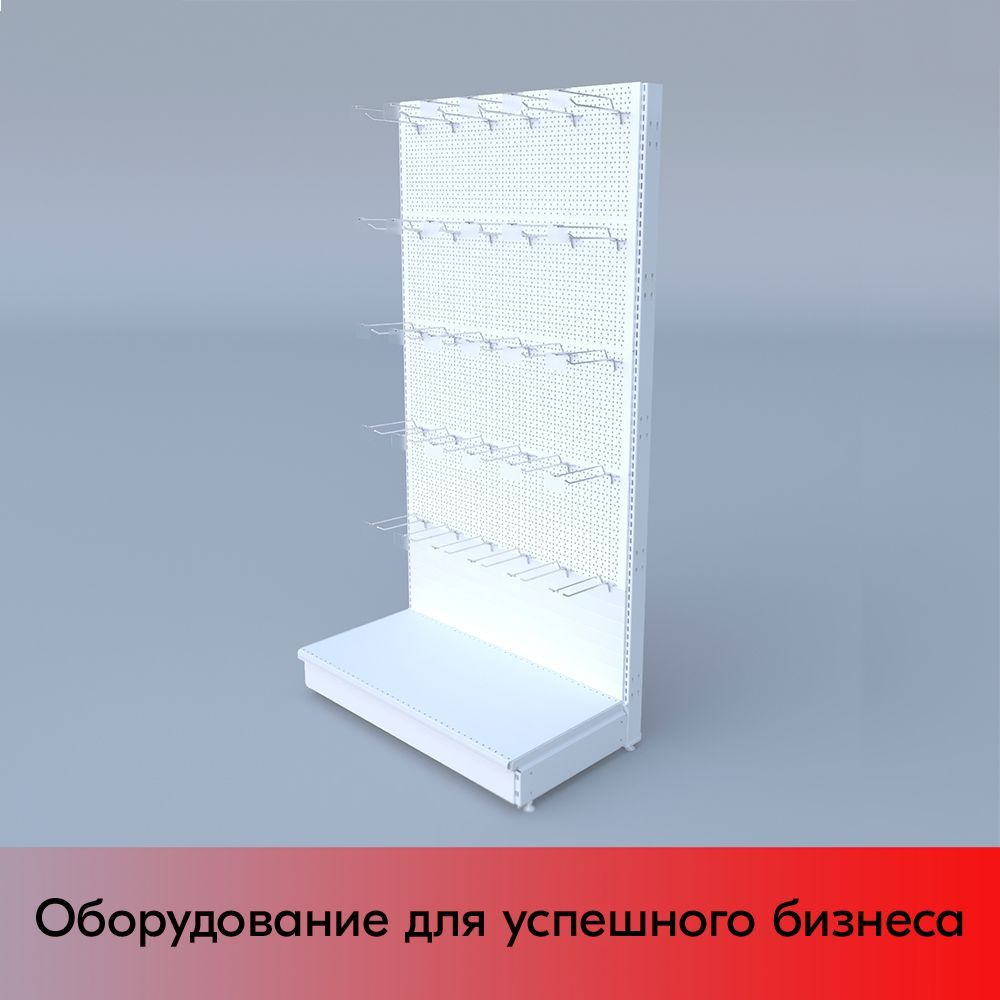 Металлический пристенный стеллаж с крючками,1000х500х1900 мм #1