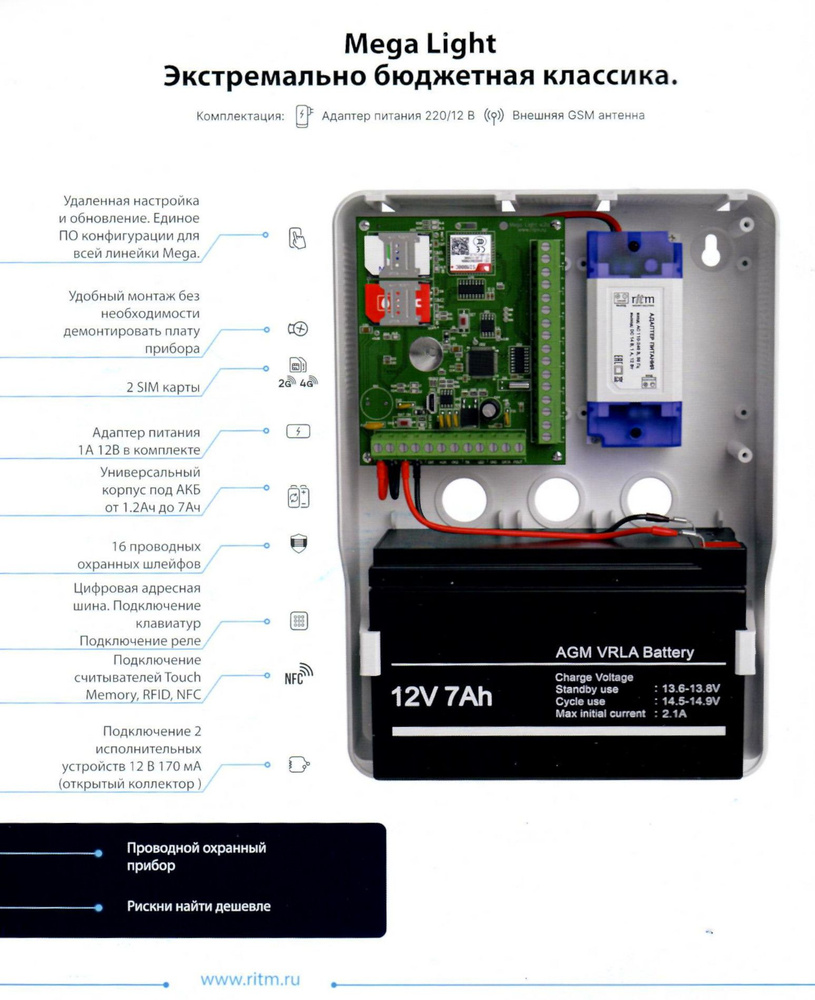 Mega Light РИТМ Охранная GSM панель