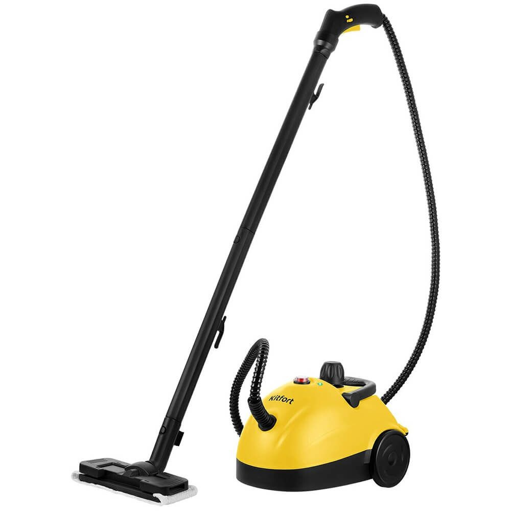 Пароочиститель Kitfort КТ-9136, желтый, 1500 Вт, Горизонтальное ...