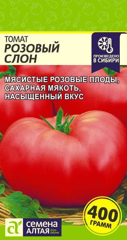 Томат "Розовый Слон" семена Алтая для открытого грунта и теплиц, 0,05 гр  #1