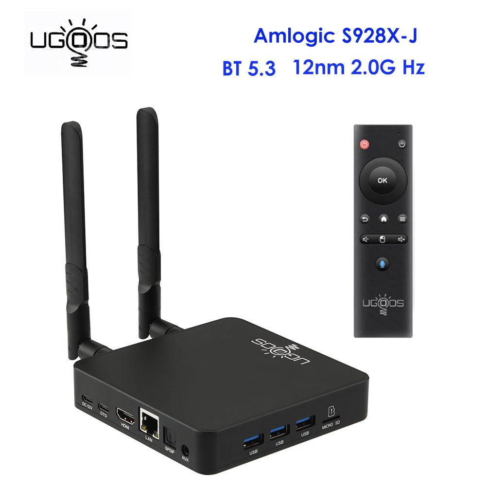 Медиаплеер Ugoos AM8, HDMI, USB Type-C, USB, черный матовый, Android ...