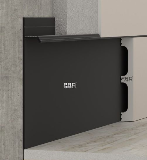 Скрытый плинтус Pro Design 323, 2700х100мм, 6 шт., чёрный муар #1