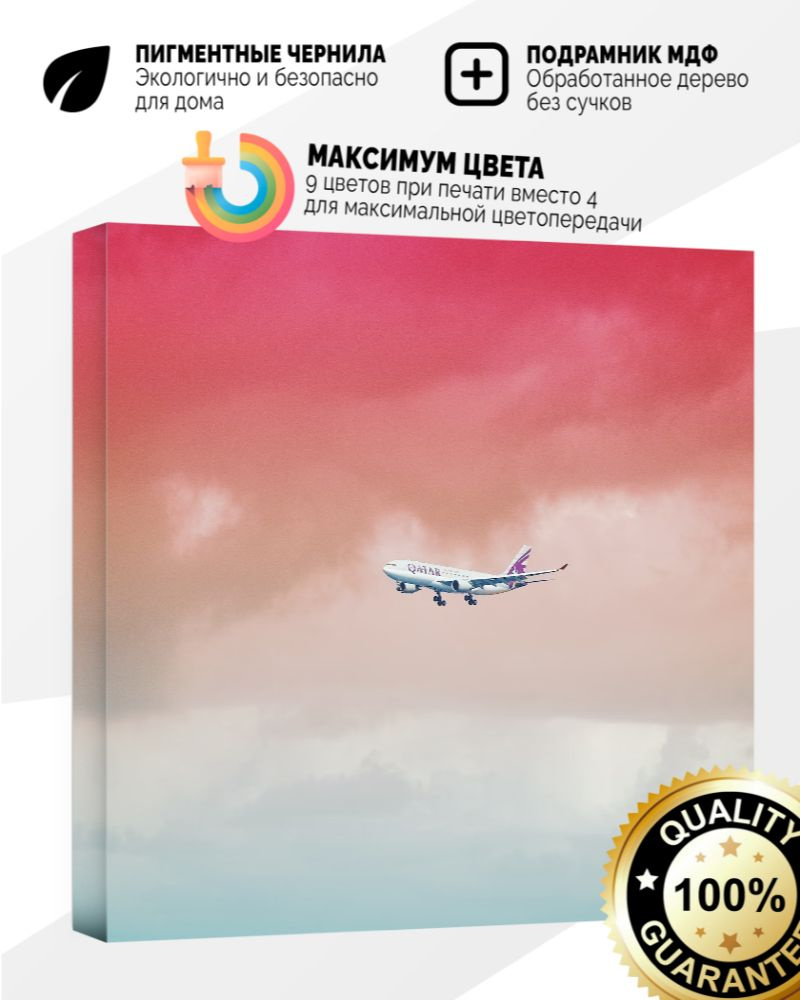 Картина на холсте 30x30 Самолёт в небе - купить по низкой цене в  интернет-магазине OZON (1311750393)