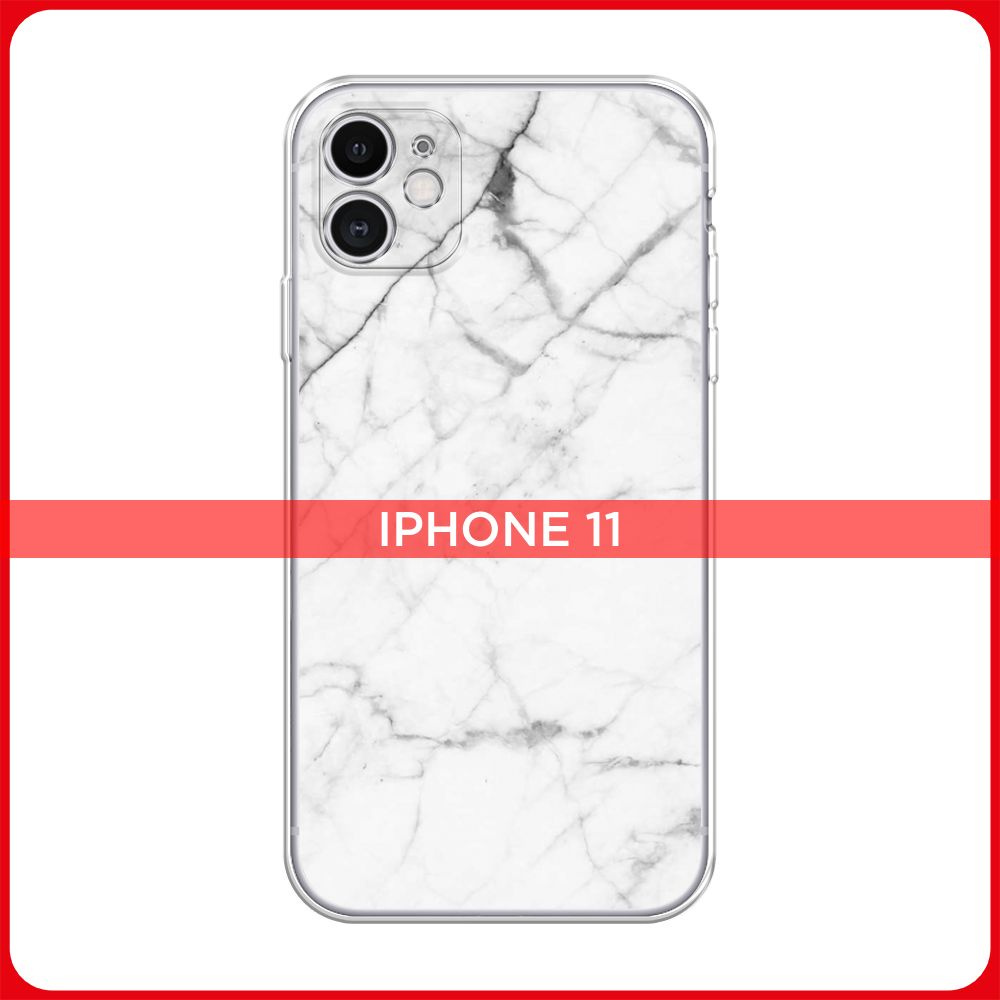 Силиконовый чехол на Apple iPhone 11 / Айфон 11 Светлый мрамор - купить ...