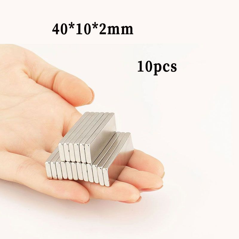 10Pcs Квадратный Массивный Неодимовый Ферромагнит 40*10*2mmСверхпрочный ...
