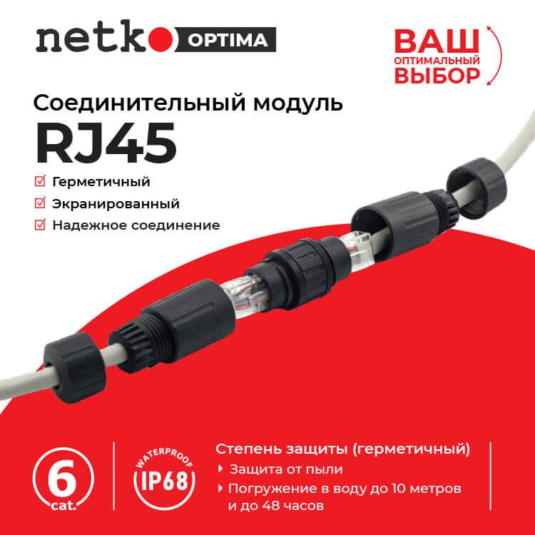 Кабель RJ-45 Ethernet Netko Соединительный модуль RJ45 - купить по ...