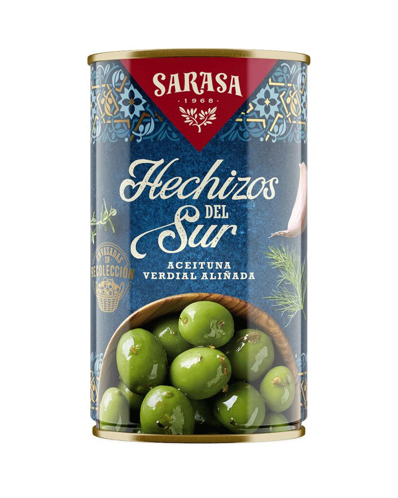 Оливки зеленые (битые) с косточкой "Эчисос дель сюр" "САРАСА", 0,37 литра  #1