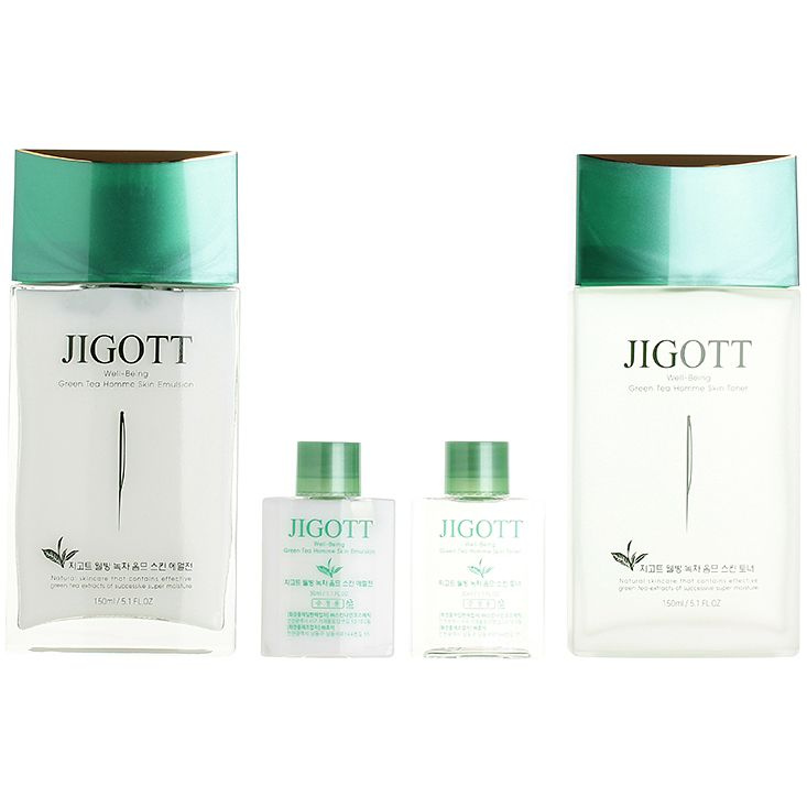 Jigott Мужской набор для ухода за лицом с экстрактом зеленого чая Well