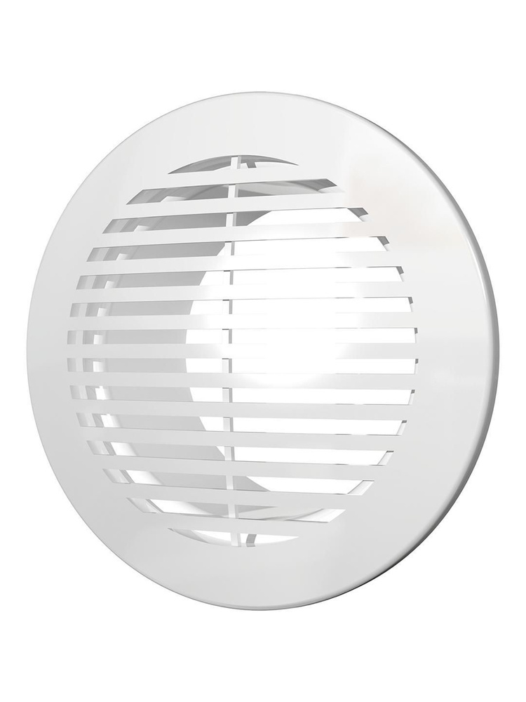 Решётка вентиляционная 10РКФ круглая с фланцем D100 ABS пластик цвет белый  #1