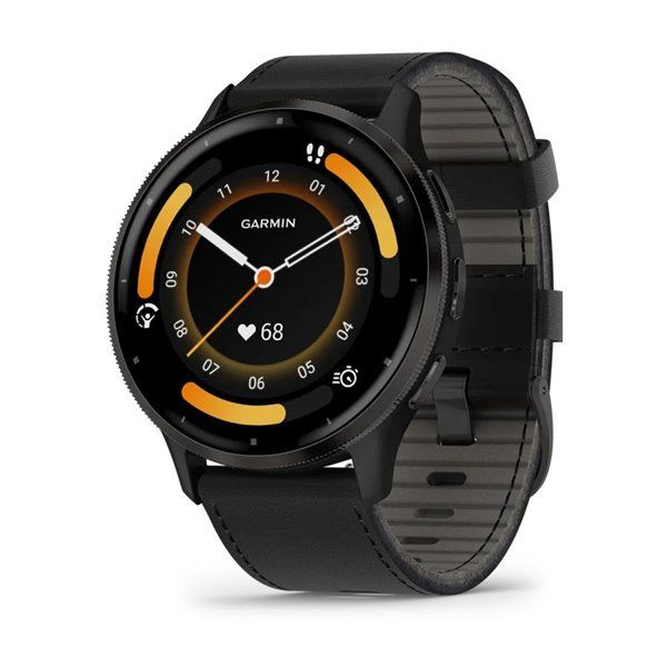 Смарт-часы Garmin Venu 3 Black c черным кожаным ремешком, 010-02784-52. Товар уцененный  #1