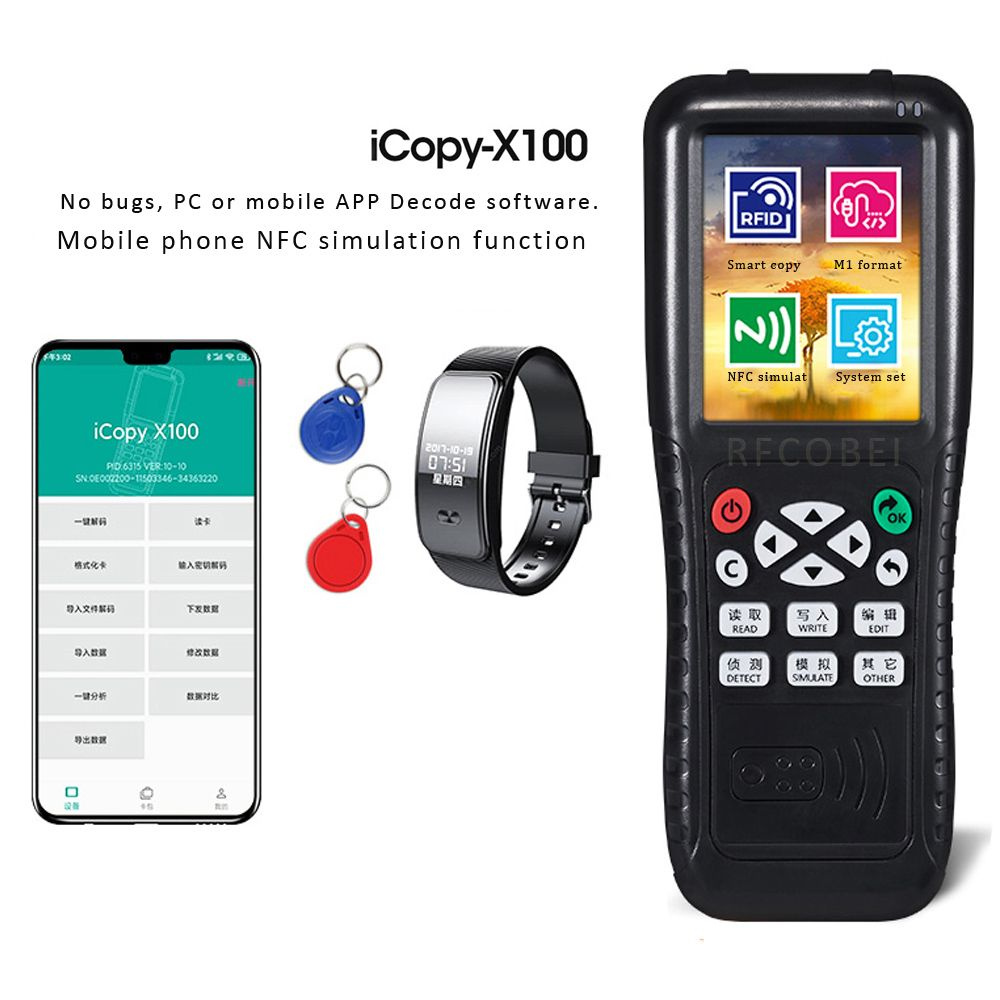 FURUI Новый X100 RFID IC/ID Копир Дубликатор Fob NFC Reader Writer,  Дубликатор RFID+Тег