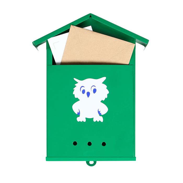 Ящик почтовый без замка (с петлёй), вертикальный, Домик, МИКС  #1