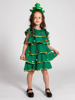 Карнавальный костюм-платье Ёлочки для девочки