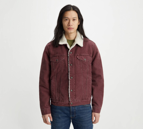 Levi's red sherpa sales trucker jacket