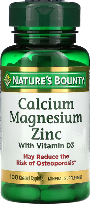 Комплекс витаминов Nature's Bounty "Кальций-магний-цинк", 100 таблеток ...