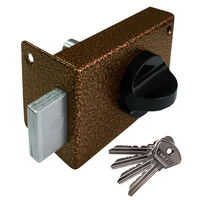 замок накладной ОМЕГА ЗН1 цилиндровый 1 ригель медь - купить по низкой ...