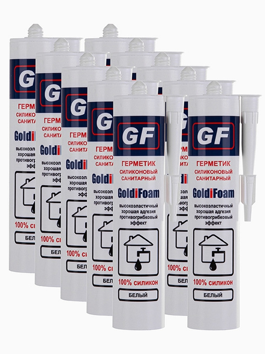 Силиконовый Герметик GoldiFoam, Для сантехники, белый - купить по ...