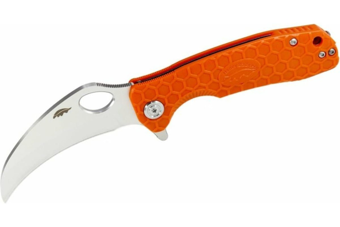 Нож складной туристический Honey Badger Сlaw M с оранжевой рукоятью .