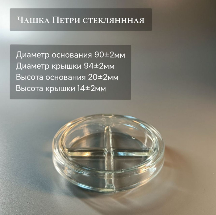 Чашка микробиологическая Петри 4х-секционная стекло - купить с ...