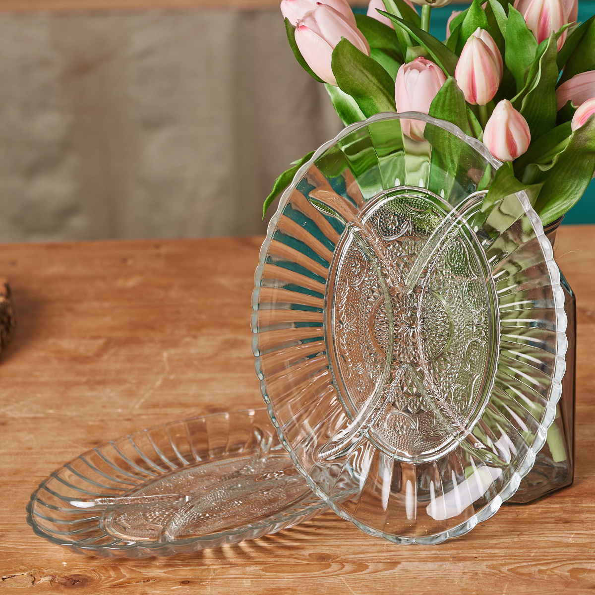 Менажница стеклянная Pasabahce Konya набор 2 штуки посуда в подарочной ...