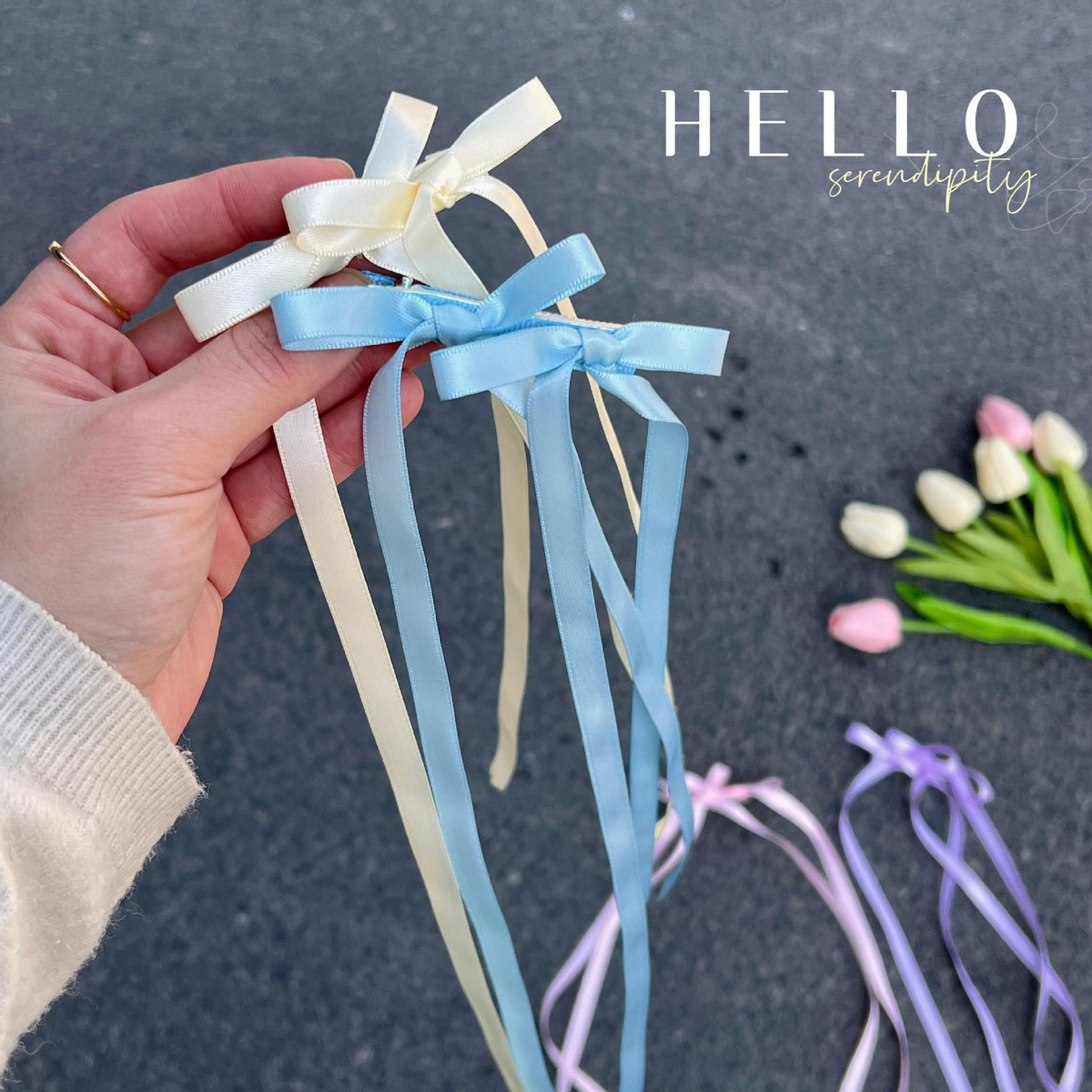 Двойной бант для волос с лентами на заколке для девочек корейский стиль ...