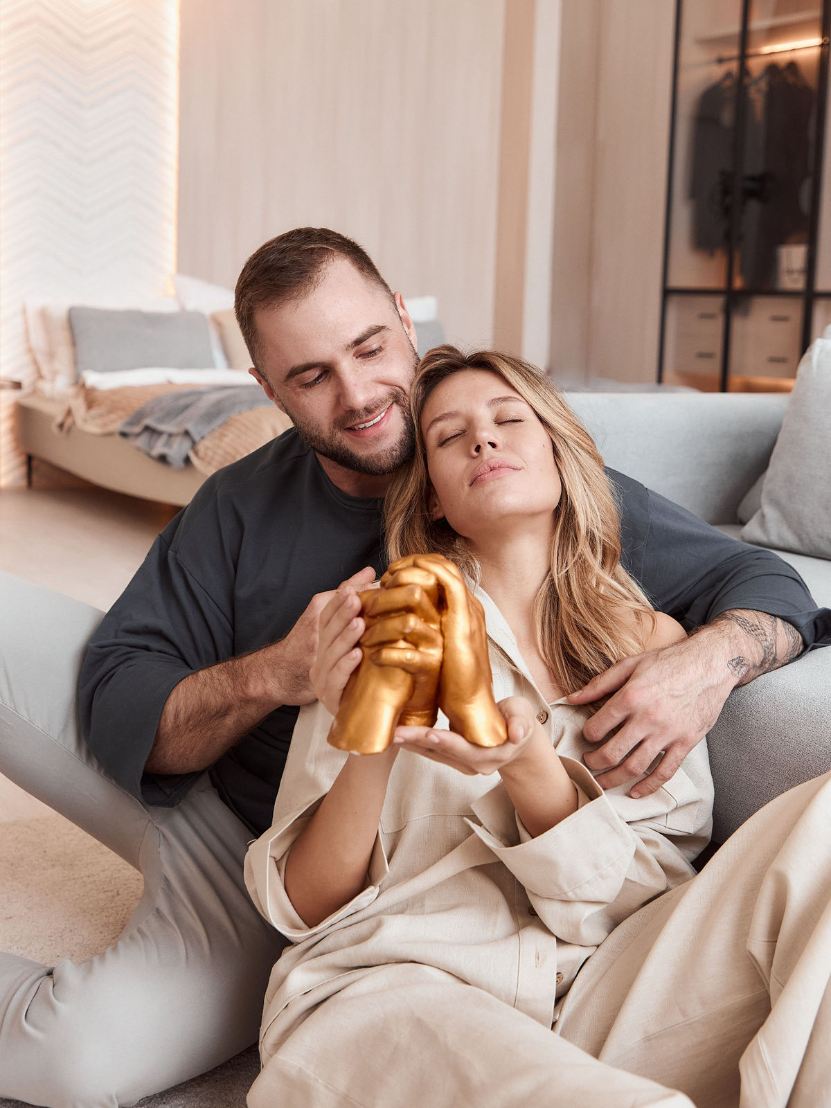 Набор для творчества создание 3д слепка рук для двоих из гипса подарок ...