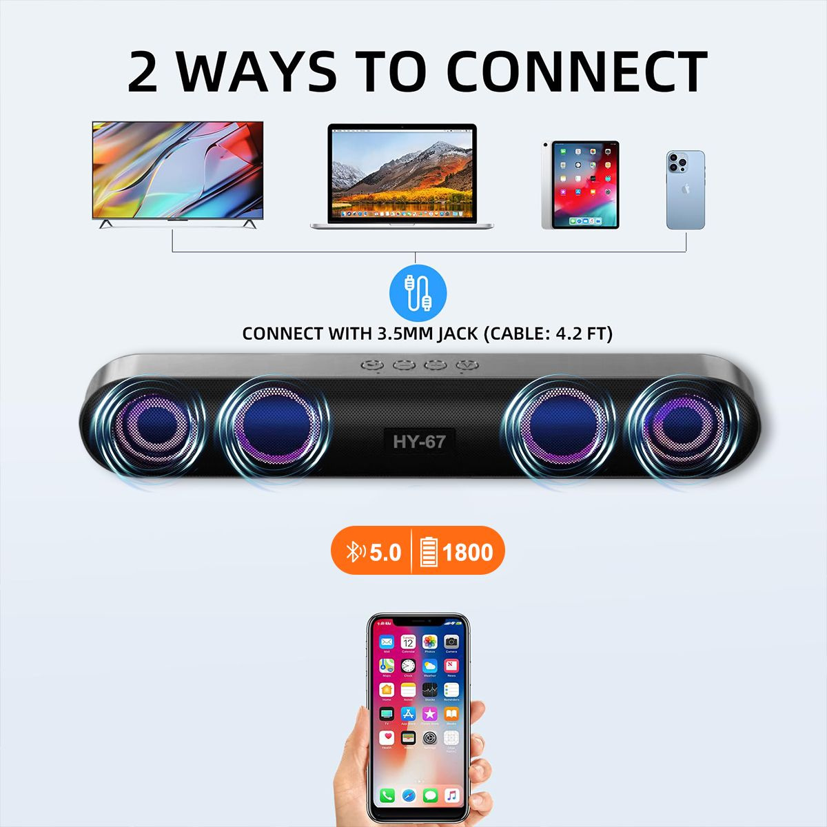 Беспроводная колонка HY67/колонки; колонки портативные; радио; калонка ...