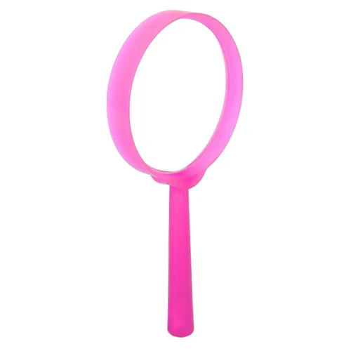 Увеличительная лупа мини, с пластиковой ручкой, портативная, для чтения, розовая, для детей и студен