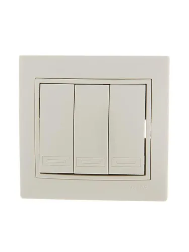 Lezard Mira Крем-Крем Выключатель 3-клавишный скрытая установка (867318) 701-0303-109 - 1 шт
