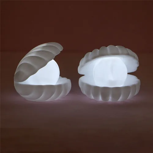 Ночник в виде жемчужной ракушки, эксклюзивный, ручной работы, DIY, белый, для декора дома, подарок