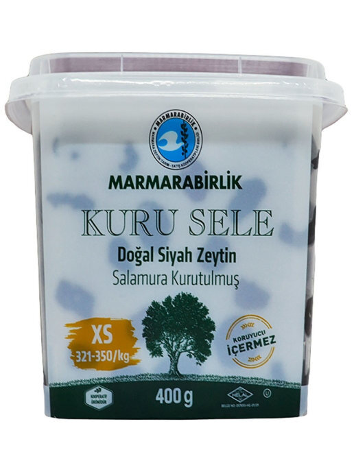 Маслинывяленыетурецкиескосточкой(калибрXS321-350),"Marmarabirlik",KuruSele,410гр.