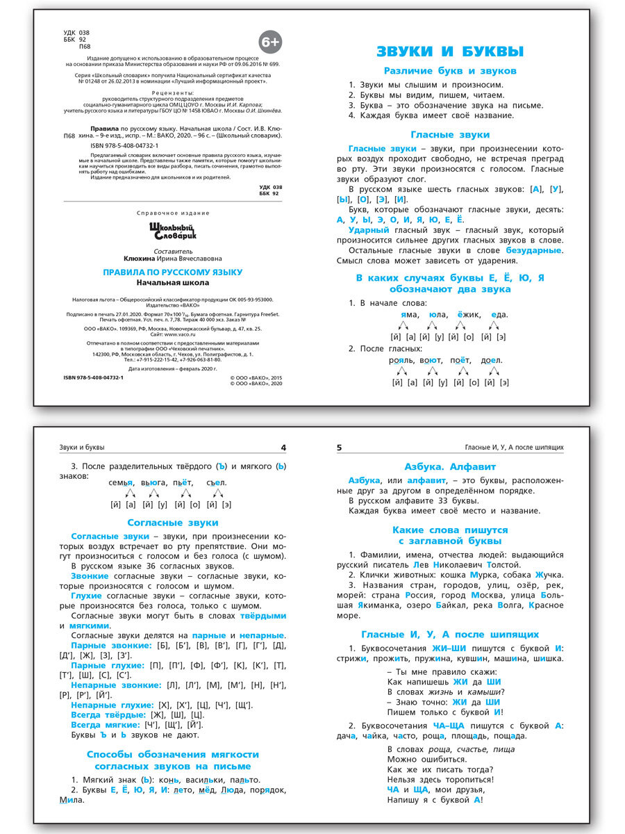 Школьный словарик. Правила по русскому языку | Russian Language Rules - Ozon image 1