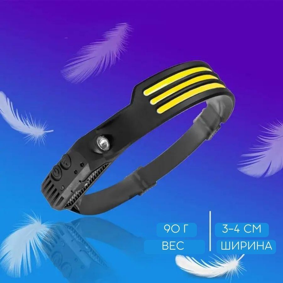 Мощный светодиодный фонарь налобный с USB зарядкой и с аккумуляторными ...