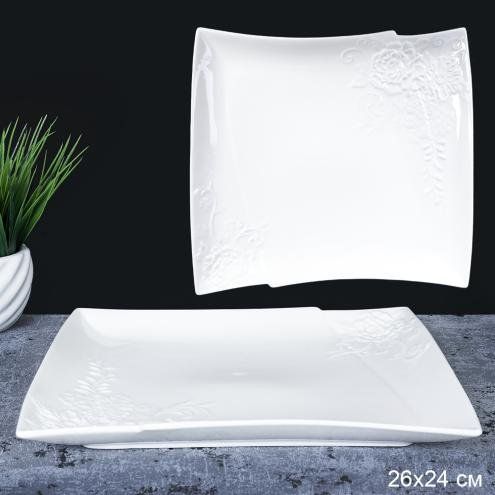 Блюдо сервировочное фарфоровое 26х24 см