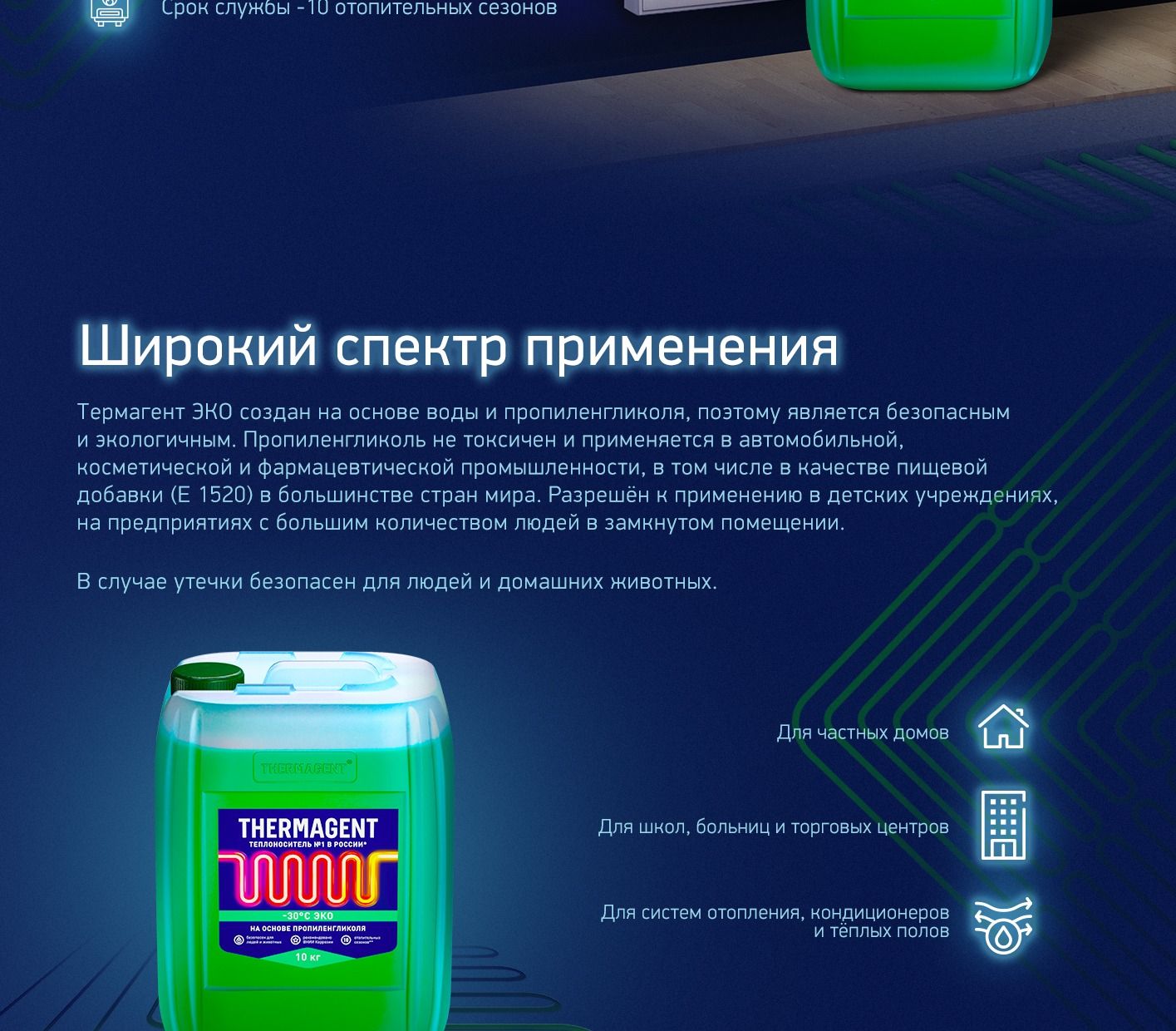  Thermagent ЭKO -30 на основе пропиленгликоля 10 кг .