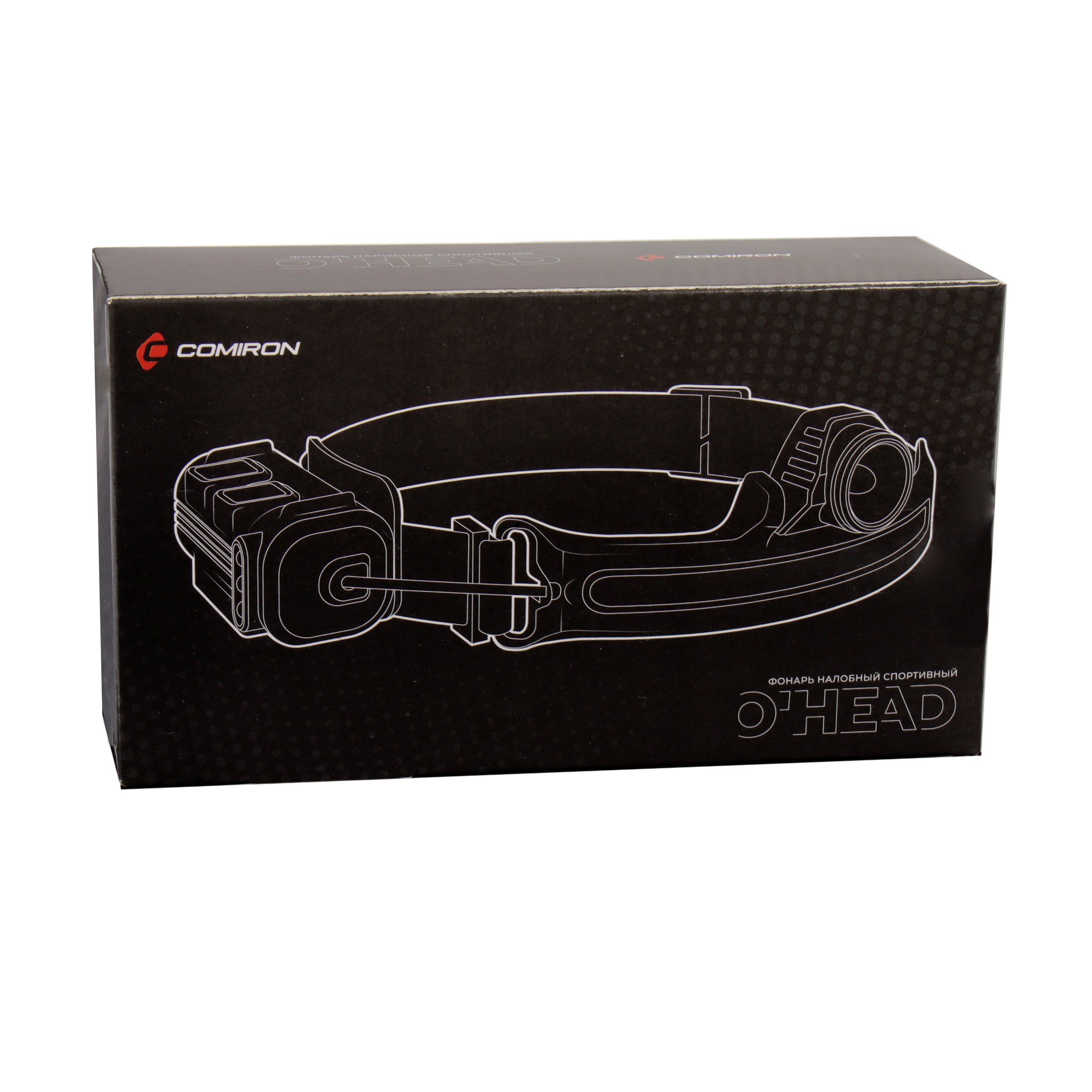 Фонарь налобный спортивный COMIRON O'HEAD корпус жёсткий ABS, IPX5 свет COB 400lm аккум 18650 3.7V 2000 mAh, USB Type-C; индикатор красный Фонарь налобный спортивный COMIRON O'HEAD корпус жёсткий ABS, IPX5 свет COB 400lm аккум 18650 3.7V 2000 mAh, USB Type-C; индикатор красный