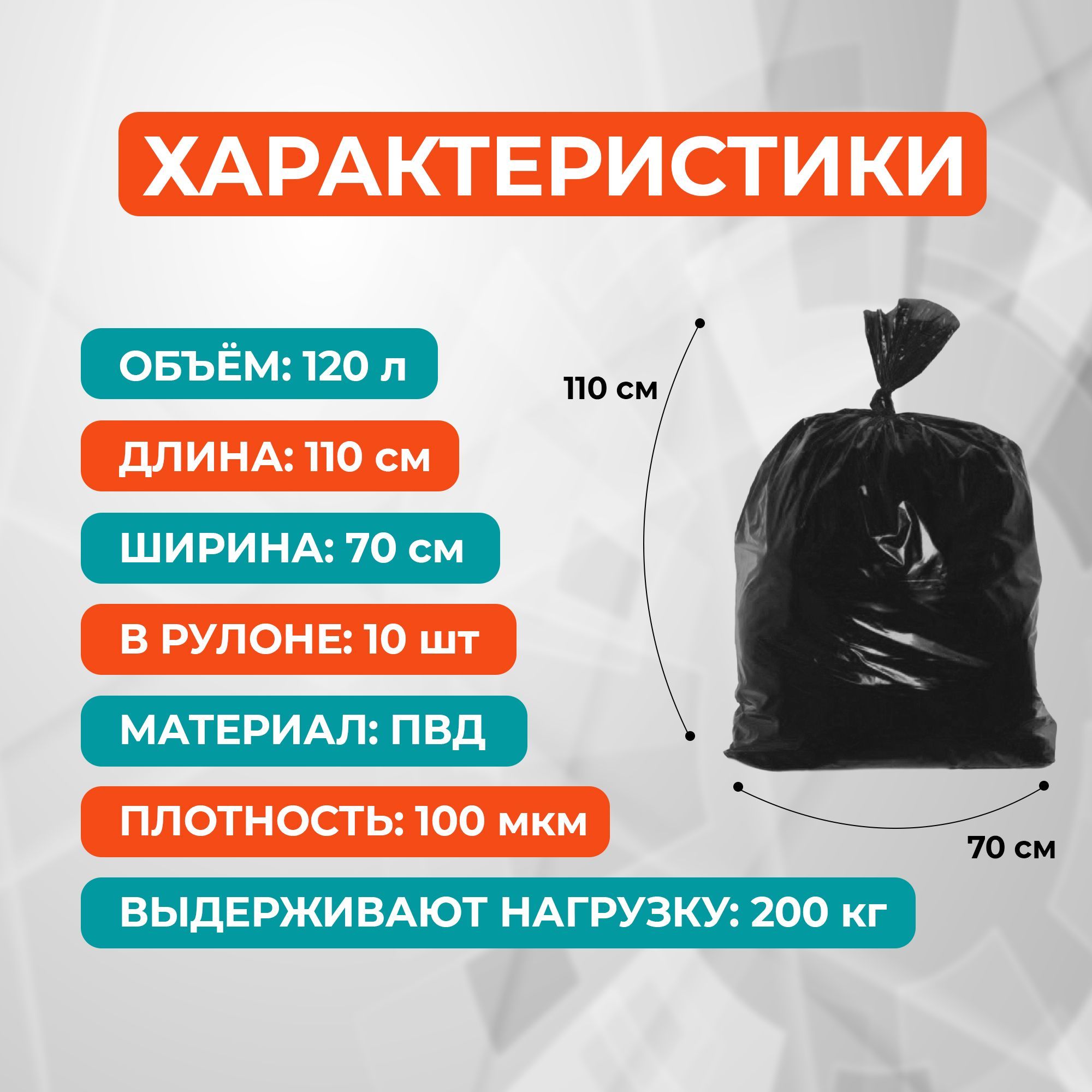 Мешки для мусора MirPack 120 л, 100мкм, 10 шт - купить с доставкой по ...