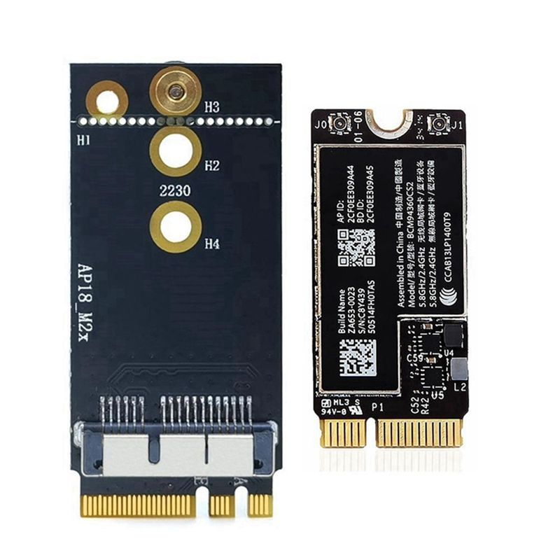 ДвухдиапазоннаякартаWi-FiBCM94360CS2+адаптерNGFFM.2KeyA/EWIFIBT4.0802.11Acдля11дюймовA146513дюймовA1466