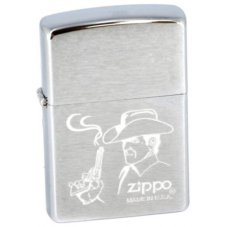 Зажигалка бензиновая ZIPPO Cowboy Brushed Chrome #1