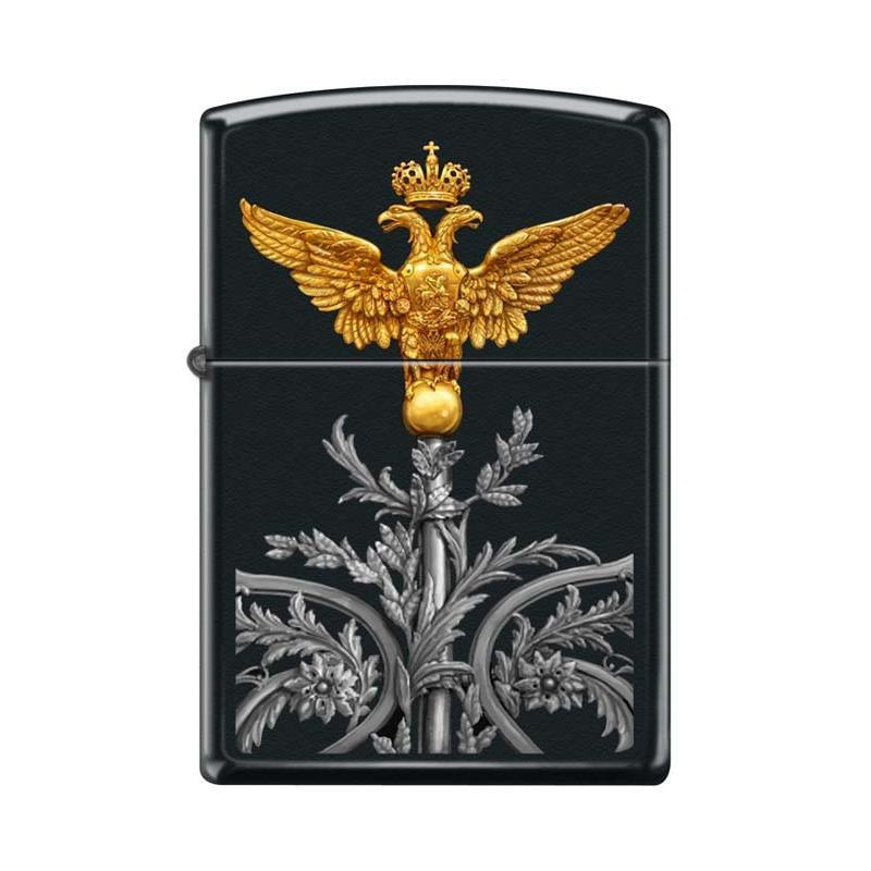 ZIPPO бензиновая зажигалка Двуглавый орёл Black Matte #1