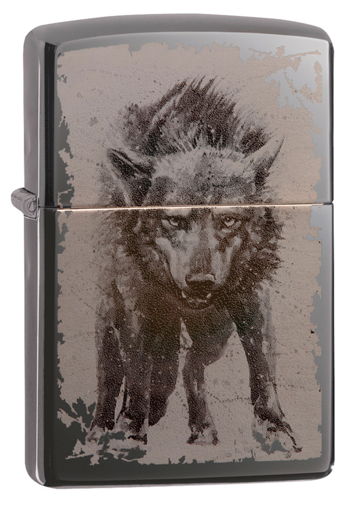 Зажигалка бензиновая ZIPPO Wolf Design Black Ice #1