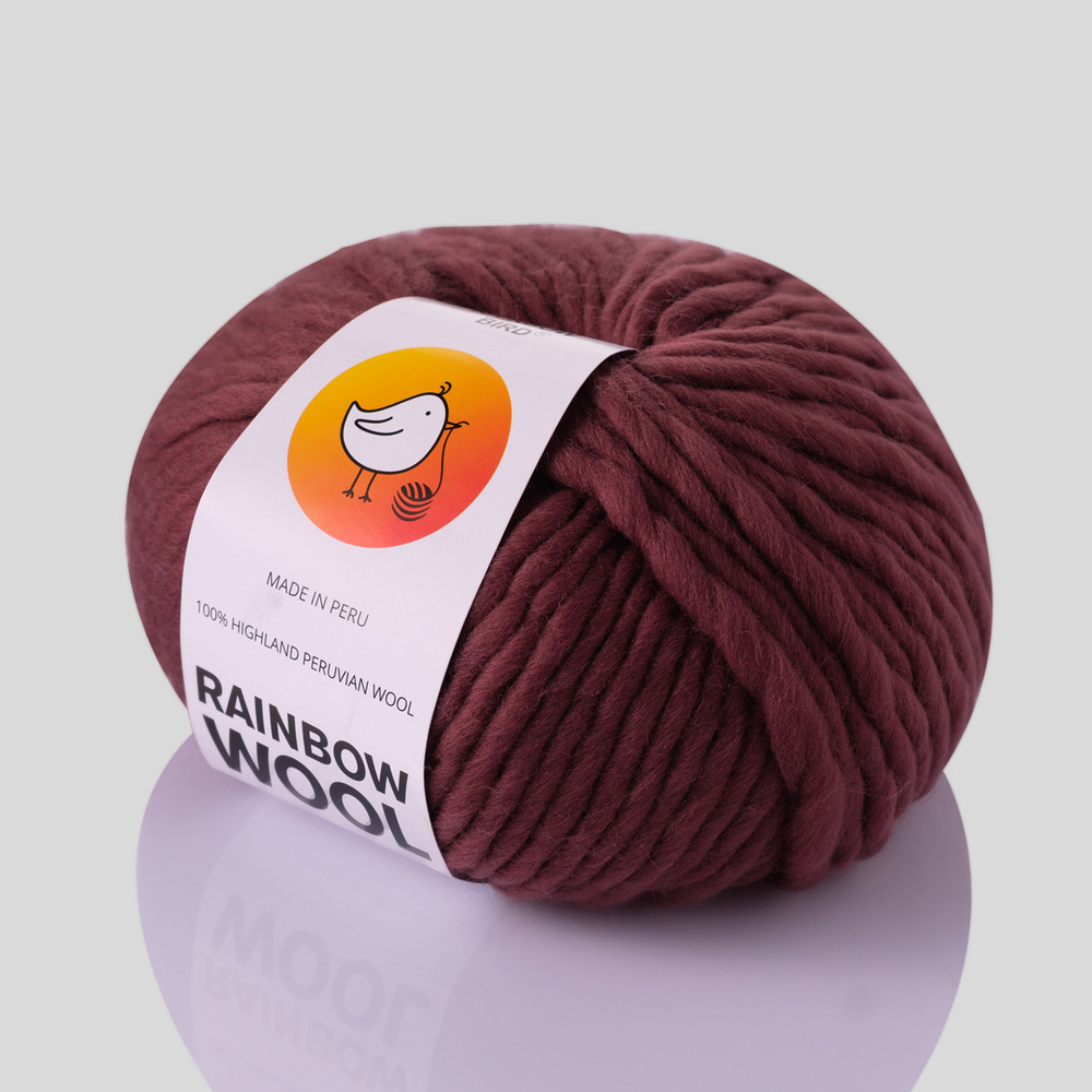 Пряжа для вязания RAINBOW WOOL (ROUGE), 80м, 200гр, 100% Перуанская шерсть