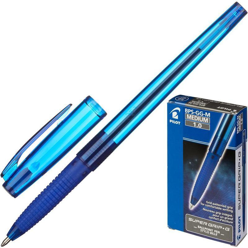 Ручка PILOT Super Grip G M ( 1.0 мм), шариковая, синие чернила, грип 12 шт  #1