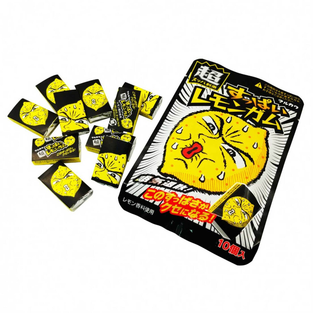 Жевательная резинка Marukawa Супер кислый Лимон жвачка японская  #1