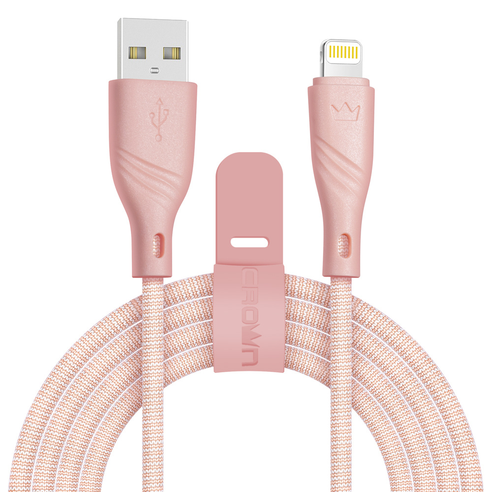 Кабель Apple Lightning Crown CMCU-3043L pink - купить по низкой цене в  интернет-магазине OZON (212899399)