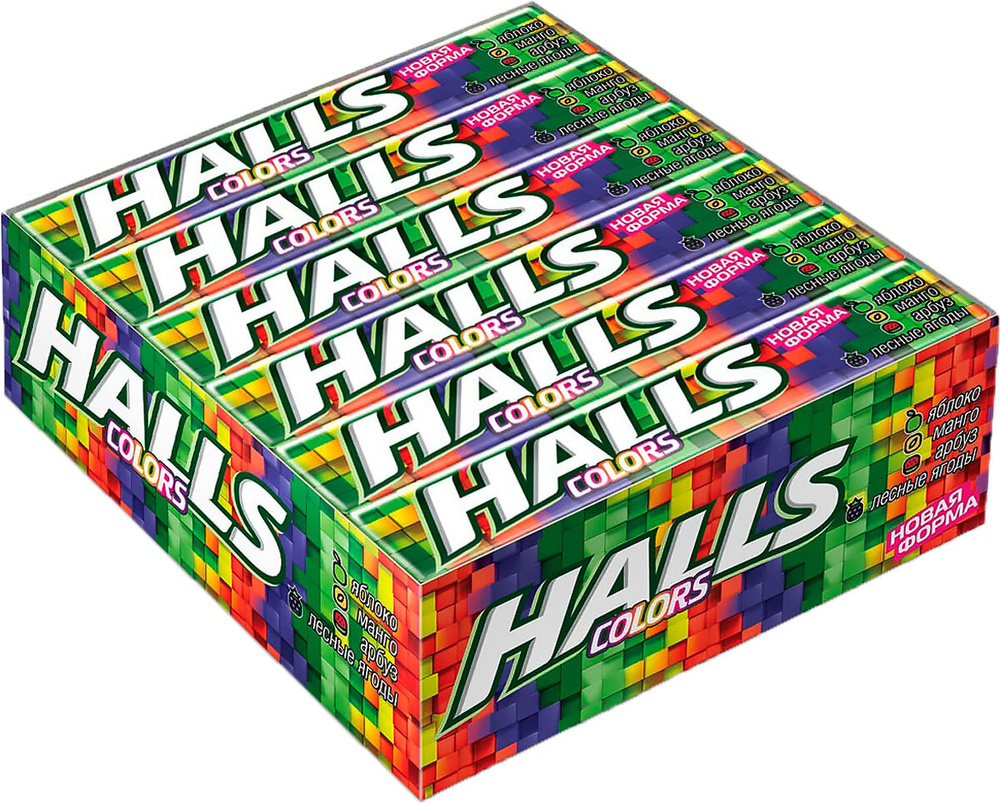 Леденцы Halls Colors, ассорти, 25 г х 12 шт #1