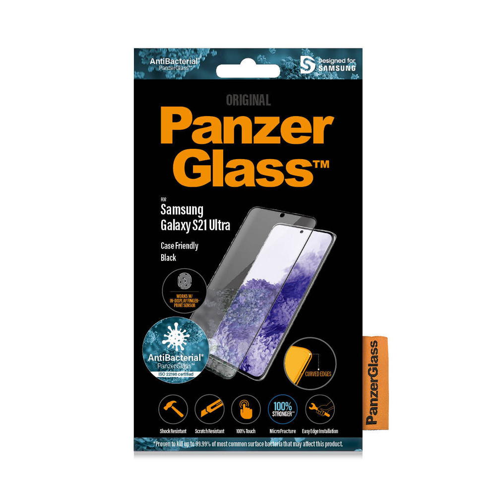 Защитное стекло PanzerGlass для Samsung Galaxy S21 Ultra CF AB черный -  купить с доставкой по выгодным ценам в интернет-магазине OZON (243278354)