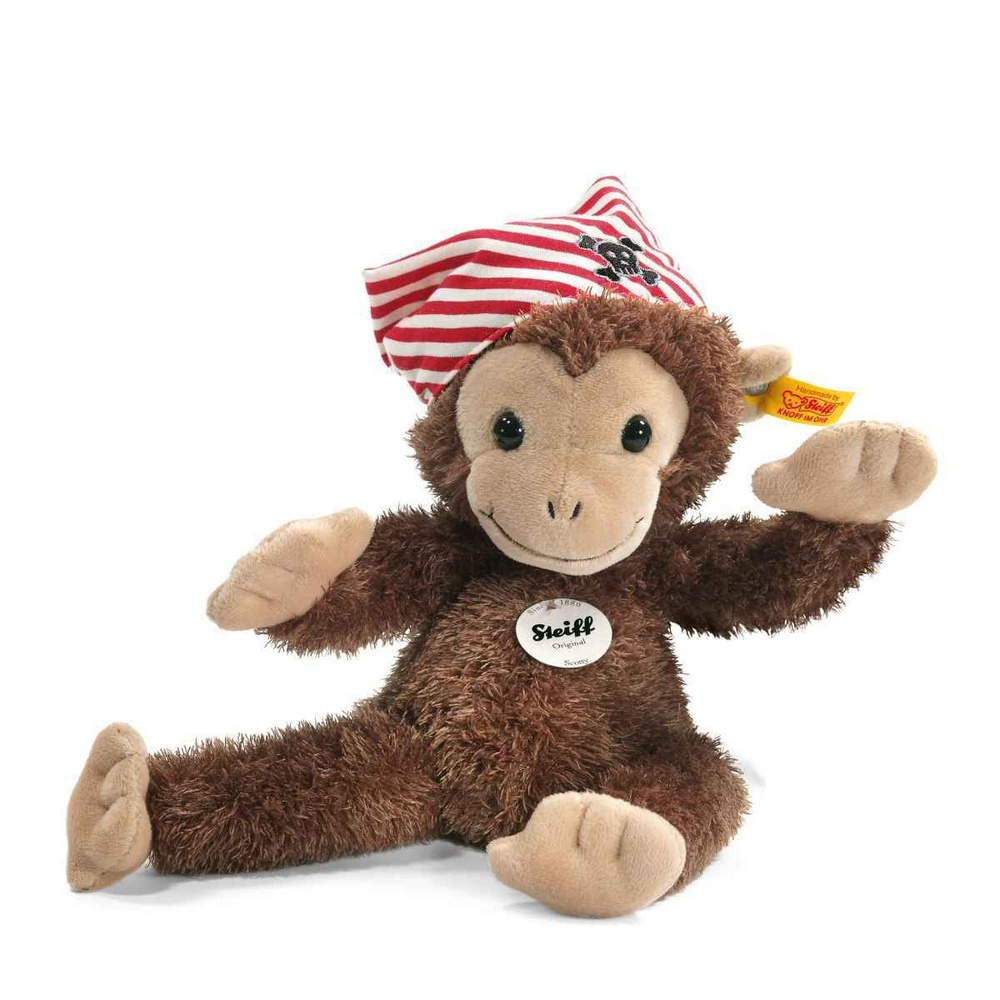 Мягкая игрушка Steiff Happy Friend Scotty monkey (Штайф Счастливый друг  Обезьянка Скотти коричневая 28 см)