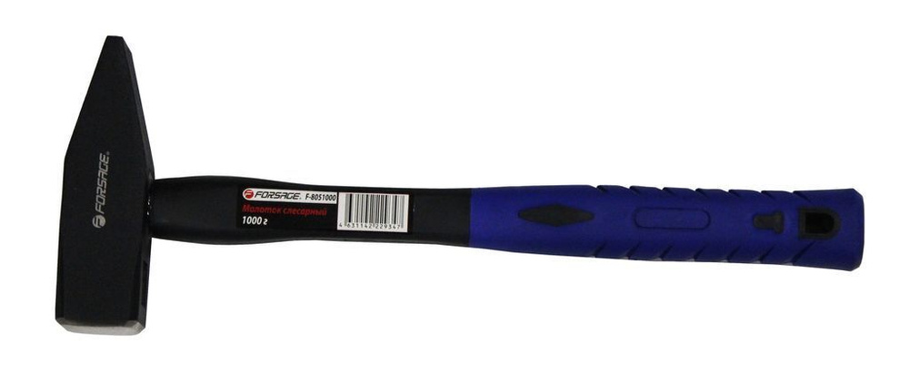 Молоток слесарный с фиберглассовой ручкой и резиновой противоскользящей накладкой (600г) Forsage F-805600 #1