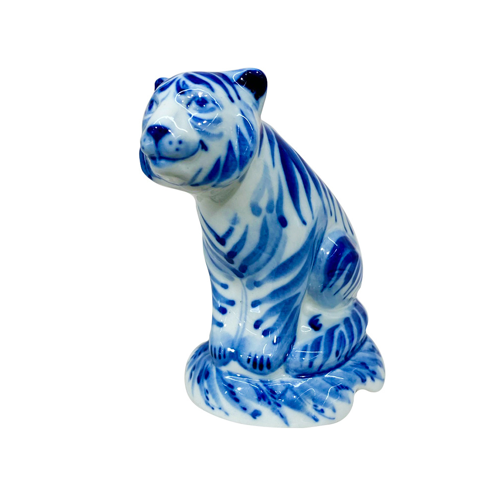 Скульптура Амурский тигр Гжель #1